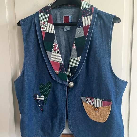 Sun Belt Jackets & Blazers - Stone Mountain Blue Denim Patchwork Vest - Women's